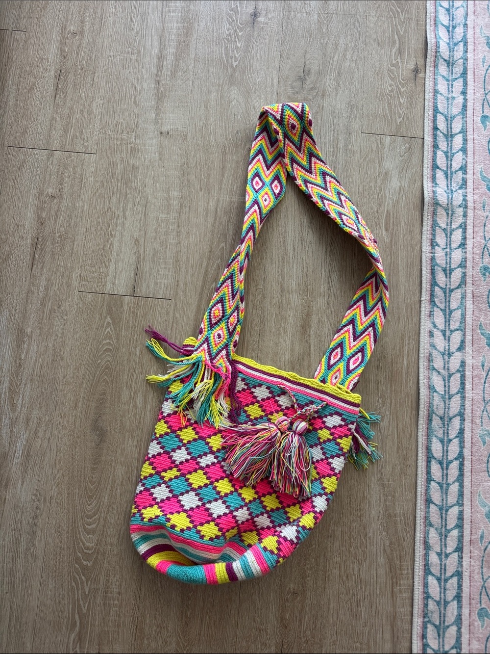Colorful Boho Handwoven Crossbody Bag - Multicolor